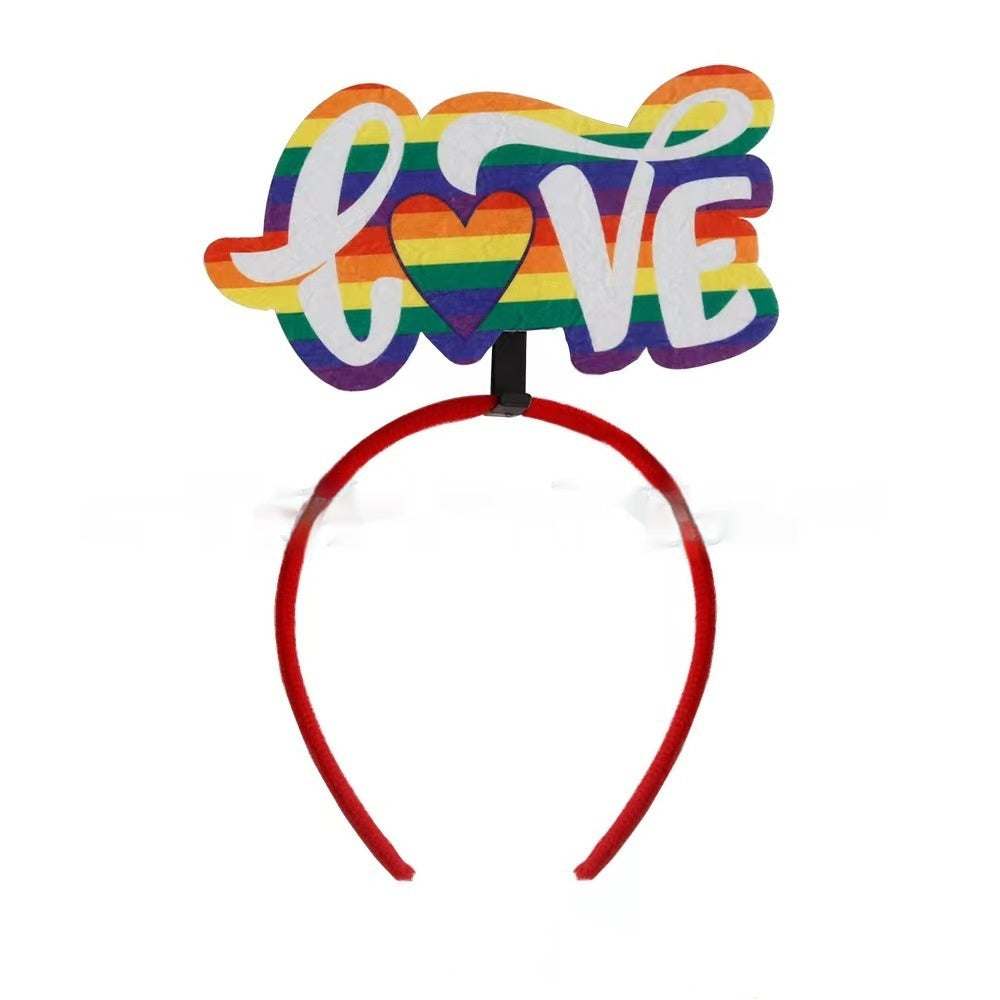 Pride Theme Headbands-Colorful Rainbow Headgear-Party-Parade-Fun