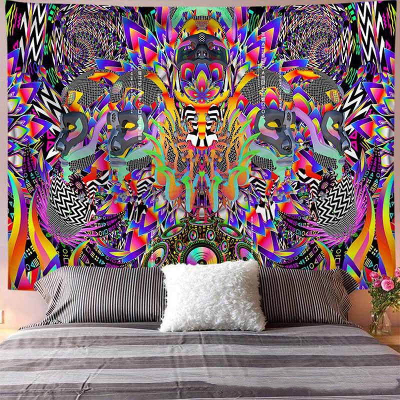 Skull Designs-Boho Style Tapestries-Large Retro Style Wall Art