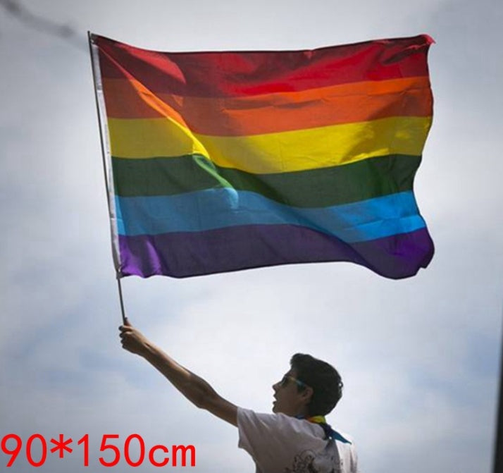 Pride LGBT Flag-Rainbow Banner-Indoor-Outdoor-Wall-Pole