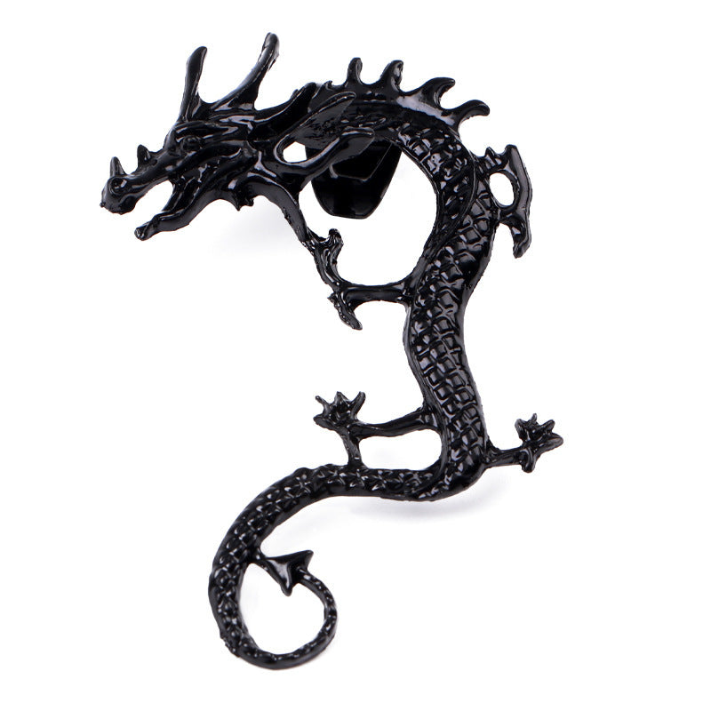 Left Ear Dragon Wrap-Around Clip-Dragon Design Ear Jewelry