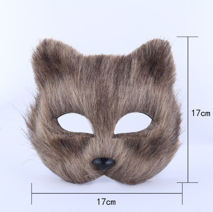 Popular Animal-Cat Face Half Mask-Furry Faced Animal Mask