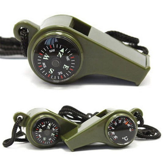 Outdoor Whistle With Compass and Thermometer