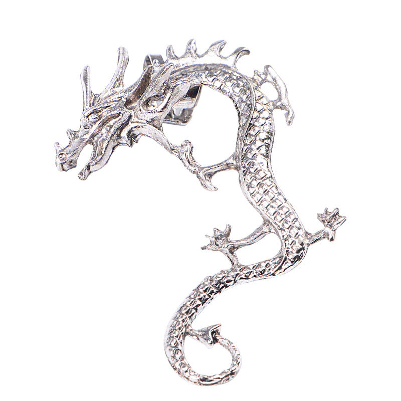 Left Ear Dragon Wrap-Around Clip-Dragon Design Ear Jewelry