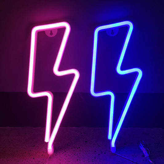 Neon Sign-Neon Light-Lightning Bolt-Wall Decor-Night Light