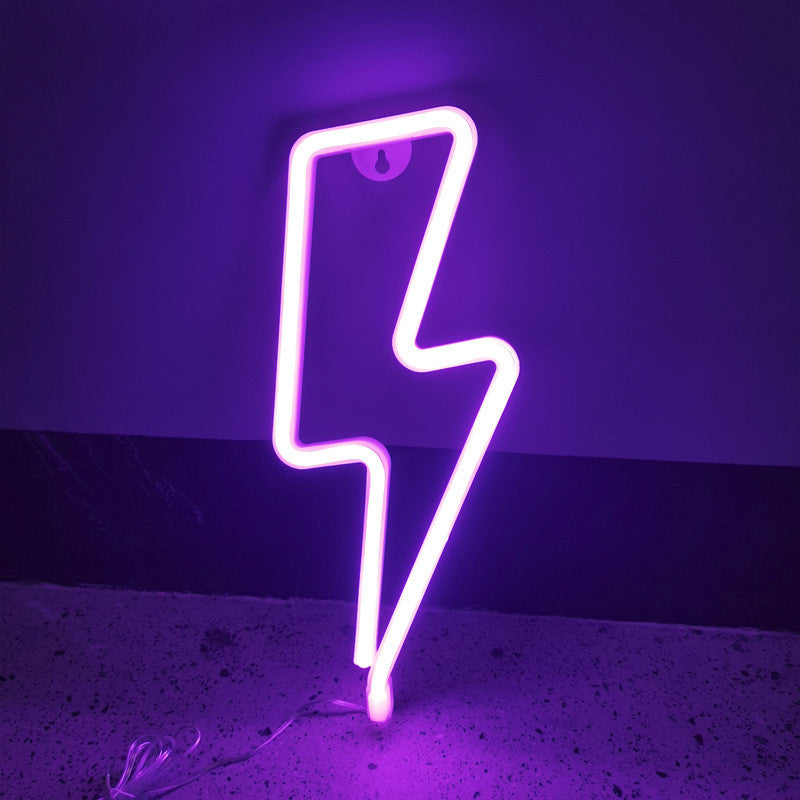 Neon Sign-Neon Light-Lightning Bolt-Wall Decor-Night Light