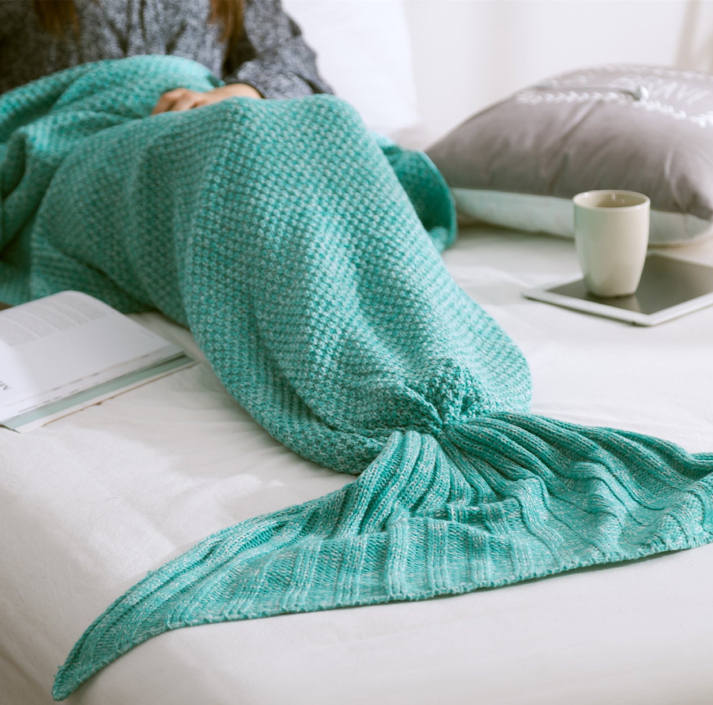 Knit Mermaid Tail Blanket -Super Soft and Cozy Blankets