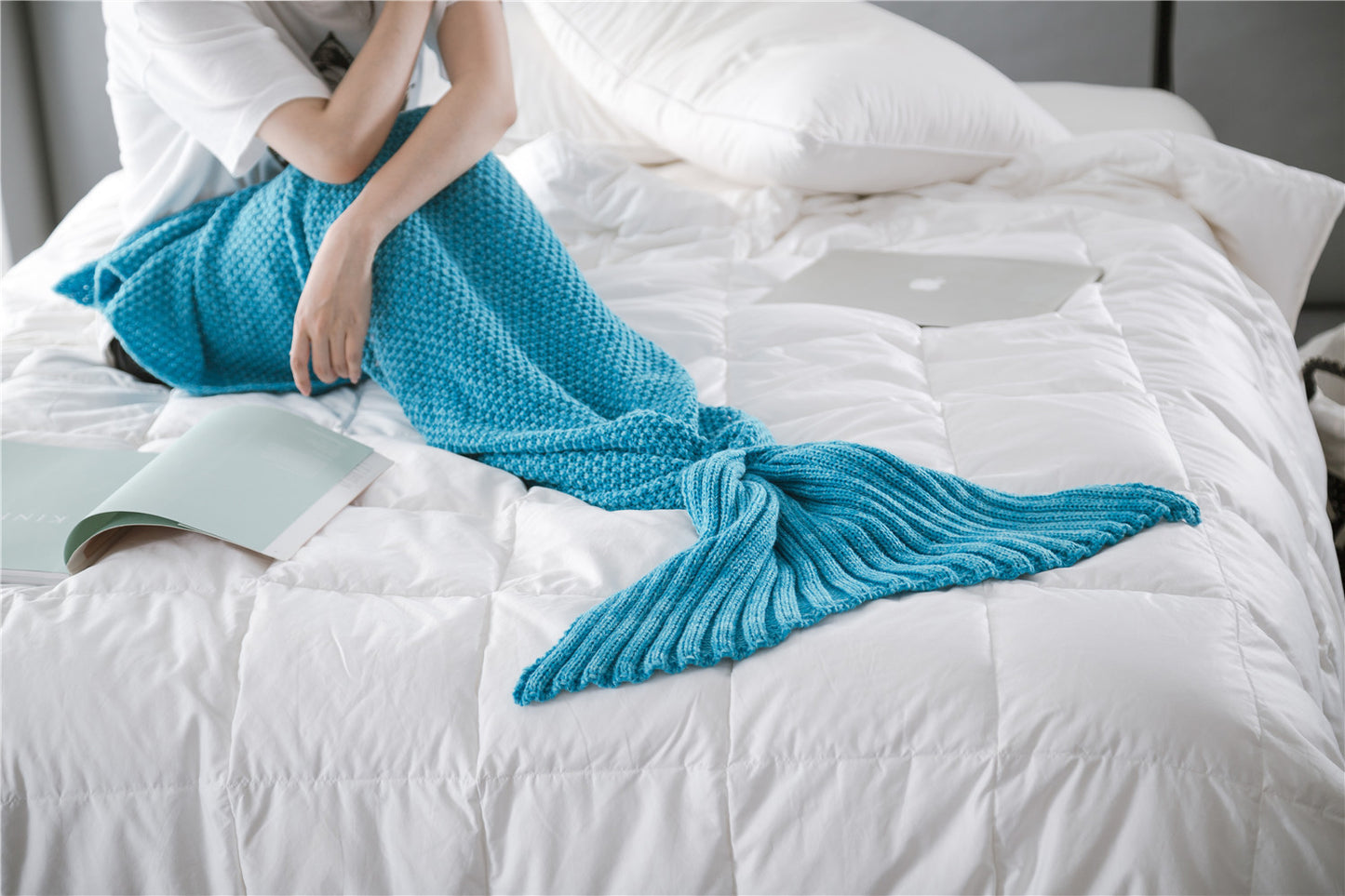 Knit Mermaid Tail Blanket -Super Soft and Cozy Blankets