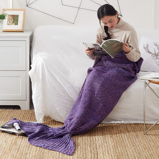 Knit Mermaid Tail Blanket -Super Soft and Cozy Blankets