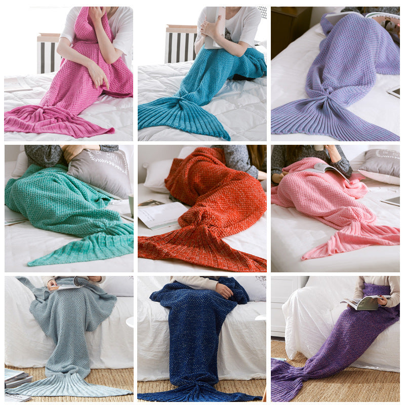 Knit Mermaid Tail Blanket -Super Soft and Cozy Blankets