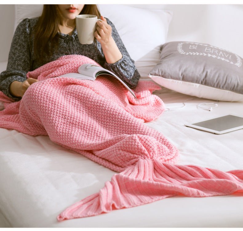 Knit Mermaid Tail Blanket -Super Soft and Cozy Blankets