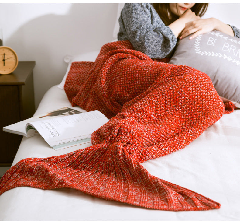 Knit Mermaid Tail Blanket -Super Soft and Cozy Blankets