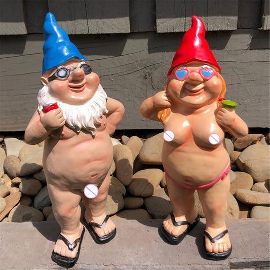 Garden Gnomes-Politically Incorrect-Two Varieties-Red Hat-Blue Hat