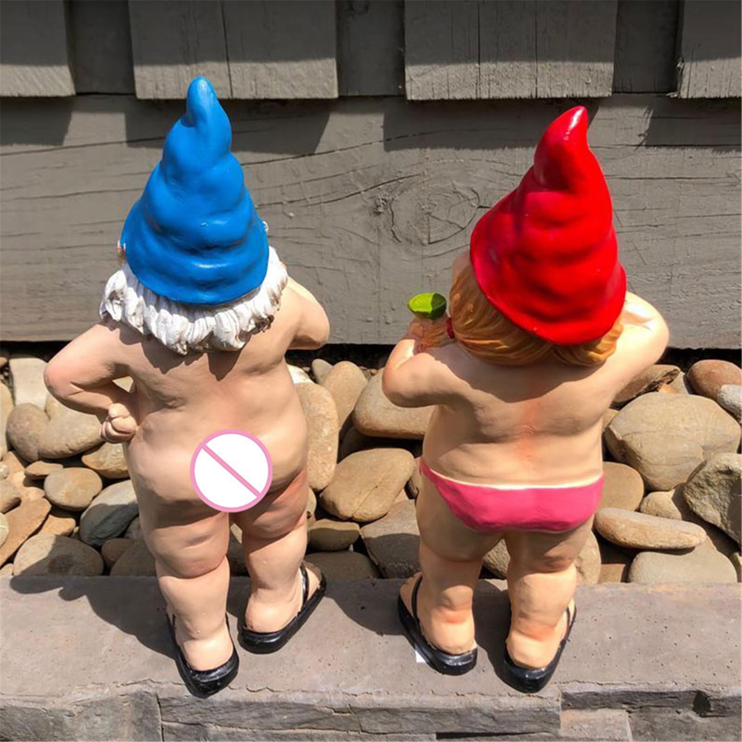 Garden Gnomes-Politically Incorrect-Two Varieties-Red Hat-Blue Hat