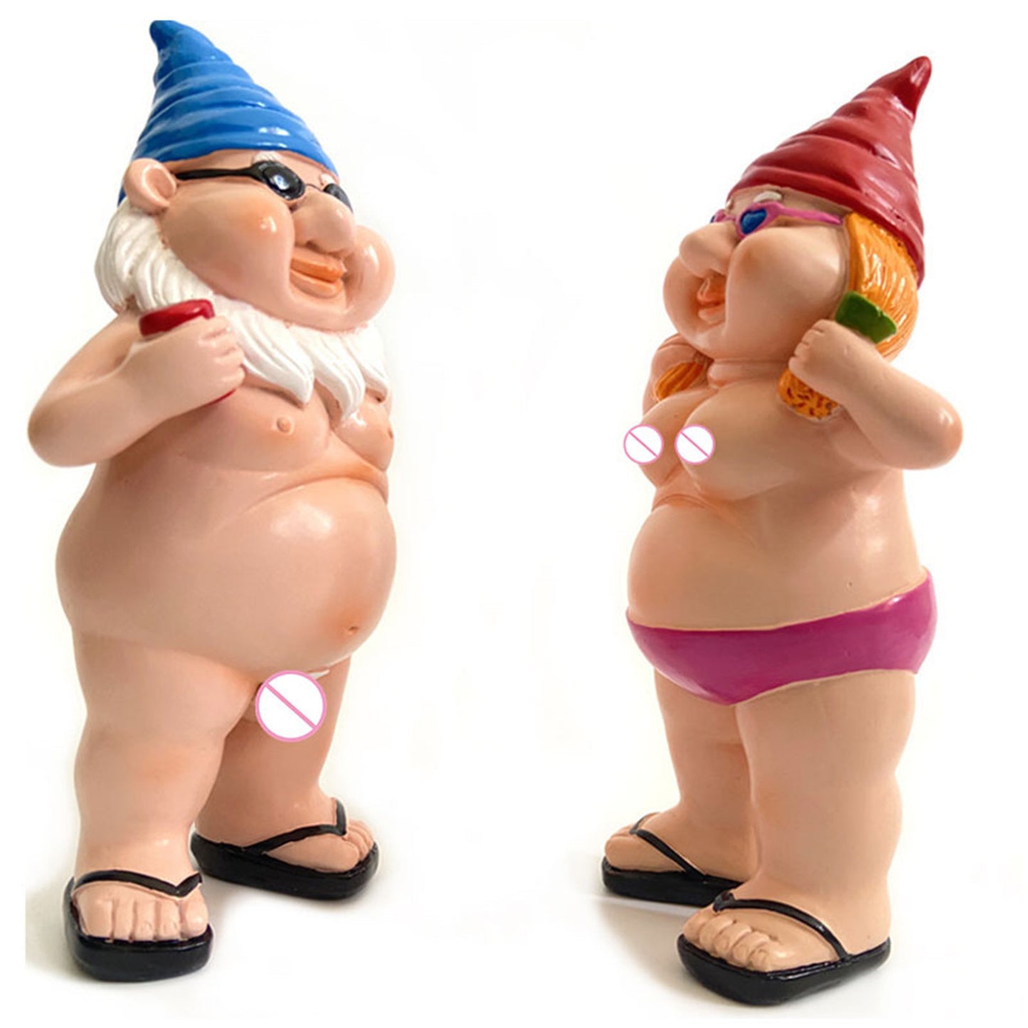 Garden Gnomes-Politically Incorrect-Two Varieties-Red Hat-Blue Hat