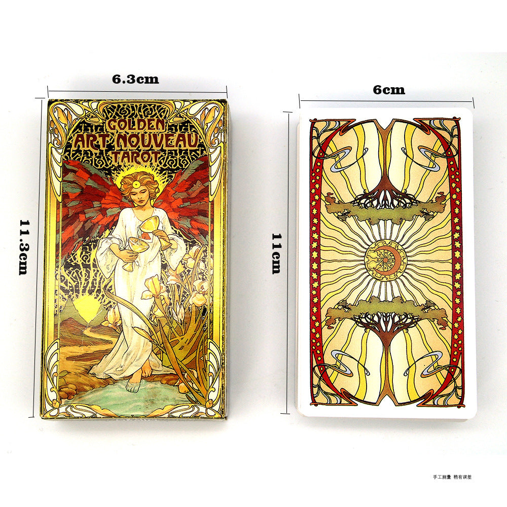 Golden Art Nouveau Tarot Card Deck-Oracle-Tarot Divination Cards