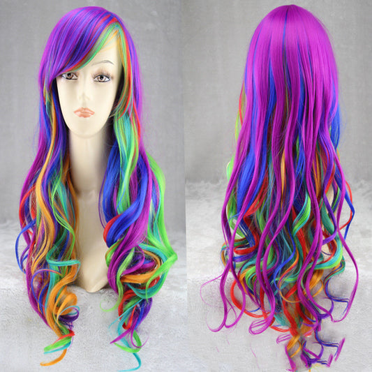 Multi-Color Hair-Wig-Fabulous Hairstyle Purple-Blue-Gradient-Cosplay