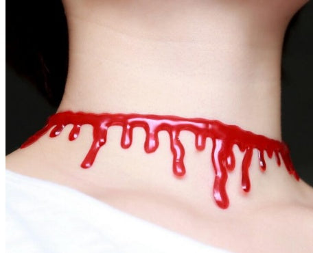 Bloody Necklace Halloween Cosplay Prop-Sliced Neck Blood Choker