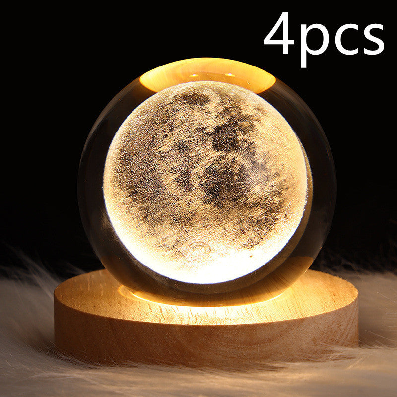 LED Night Light-Galaxy Crystal Ball Table Lamp-3D Decorative Lamp