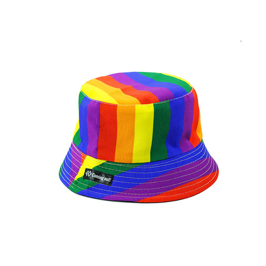 Six Color Rainbow Fisherman Hat-LGBT-Pride-Rainbow Cotton Sun Hat