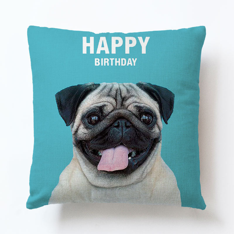 Dog Face Pillow Case-Throw Pillow Cover-Funny Dog Faces Linen Covers