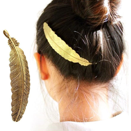 Boho Metal Leaf Hair Clip Barette - Shop Eclectic Ear