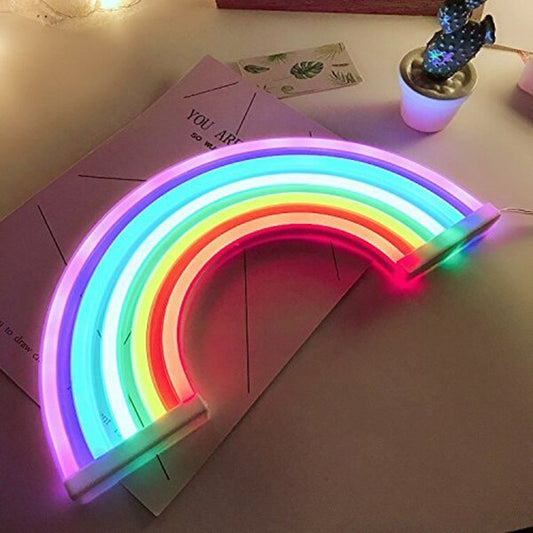 Rainbow Neon Sign-Neon Wall Light-Ambient Rainbow Night Light