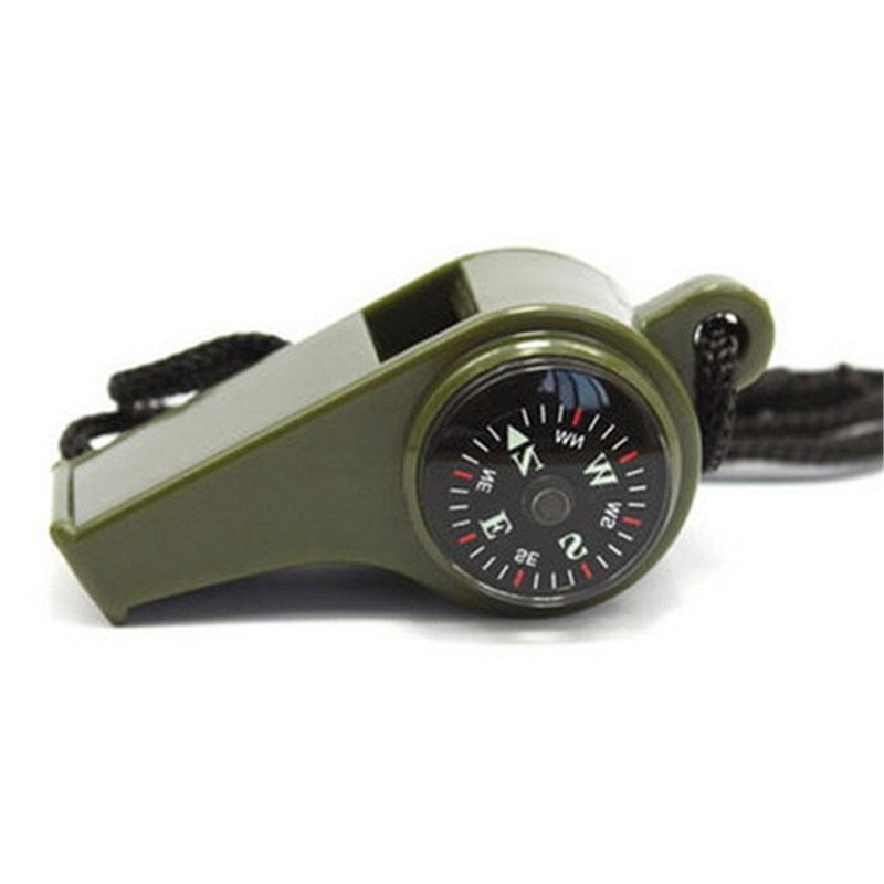 Outdoor Whistle With Compass and Thermometer