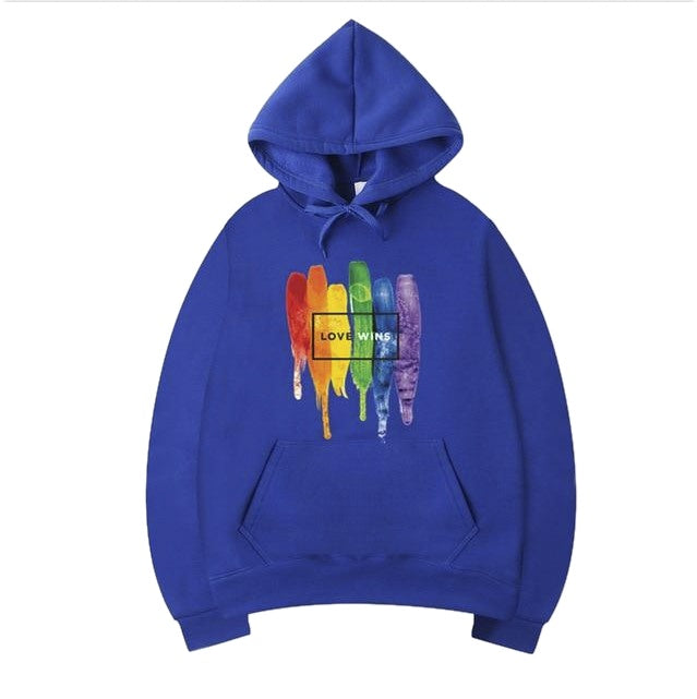 Pride-LGBT-Cotton Fleece Hoodies-Pullover Sweatshirts-Love Wins