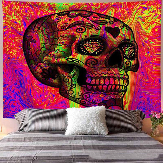 Skull Designs-Boho Style Tapestries-Large Retro Style Wall Art