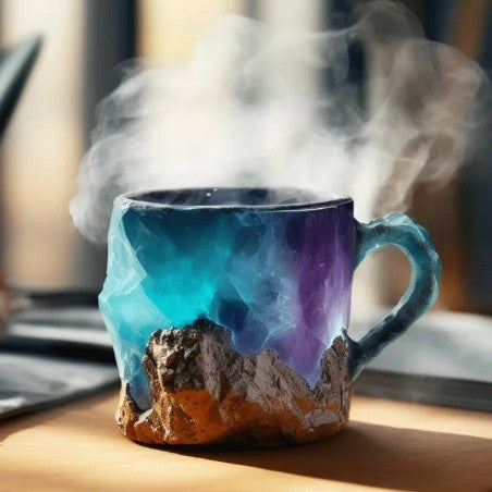 Coffee Mugs-Elegant Look Of Real Mineral Crystals- Resin Coffee Mugs