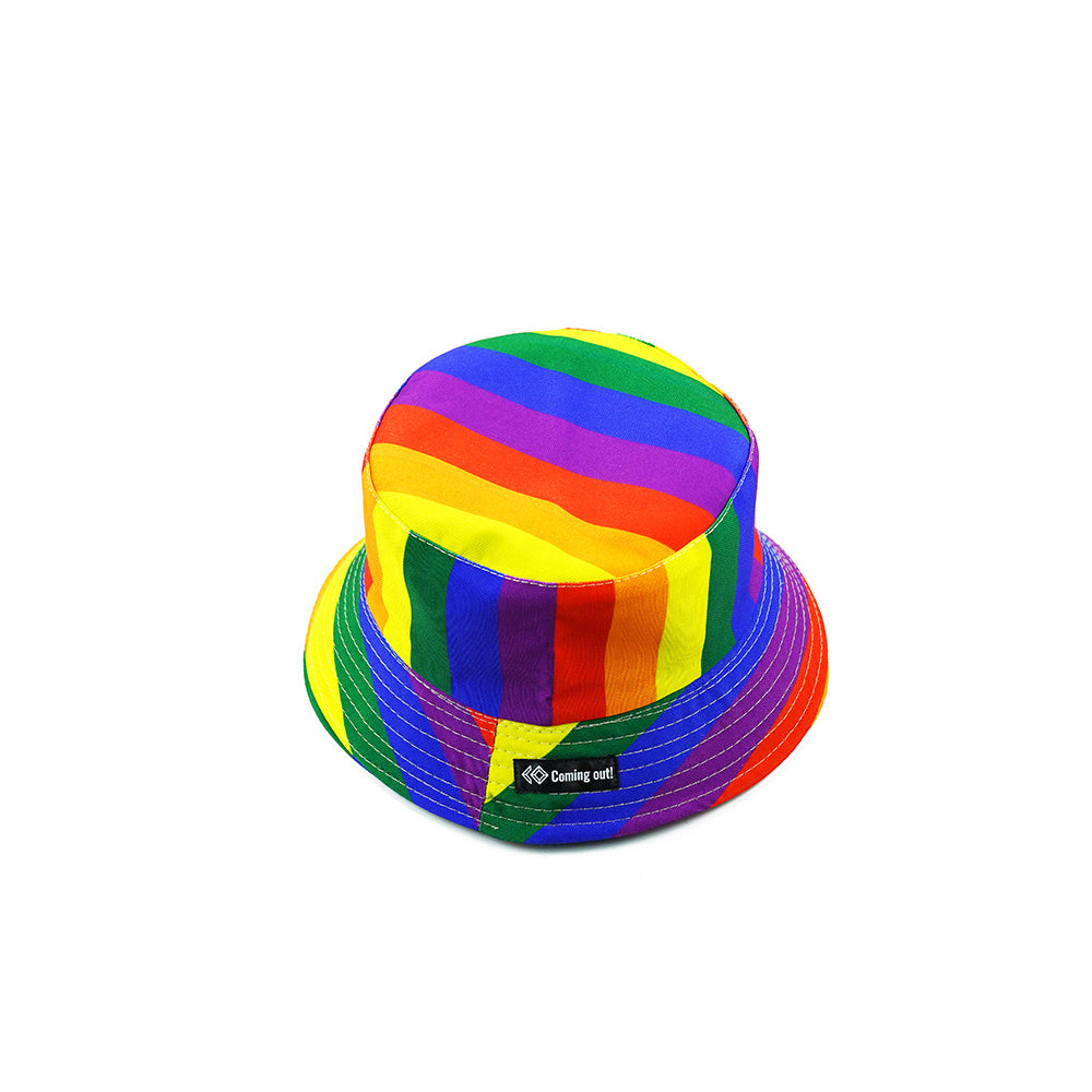 Six Color Rainbow Fisherman Hat-LGBT-Pride-Rainbow Cotton Sun Hat