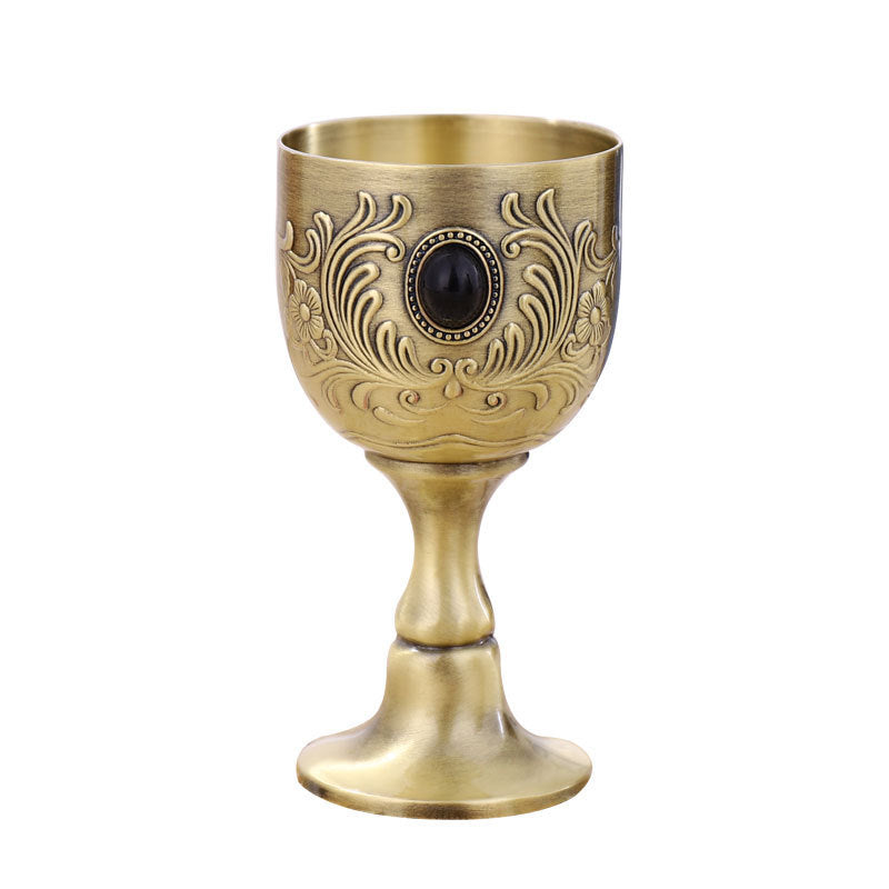 Retro Style Wine Vessel-Medieval Drinking Goblet-Bronze Look