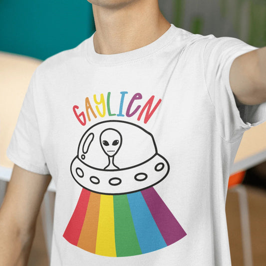 Summer Rainbow Gaylien T-Shirt-Pride Funny Shirt-Alien Rainbow Pride