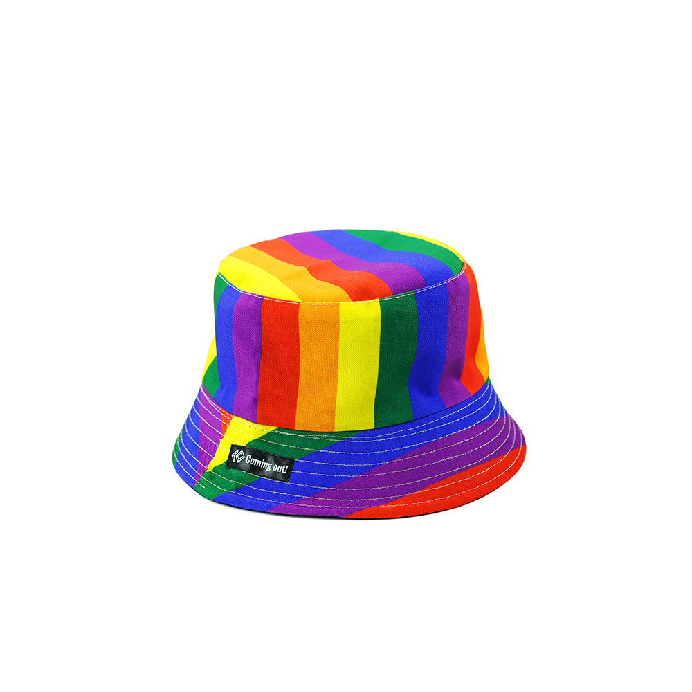 Six Color Rainbow Fisherman Hat-LGBT-Pride-Rainbow Cotton Sun Hat