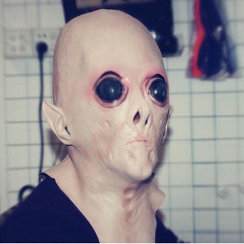 Halloween Alien Full Head Mask-Costume Creepy Scary Face Mask