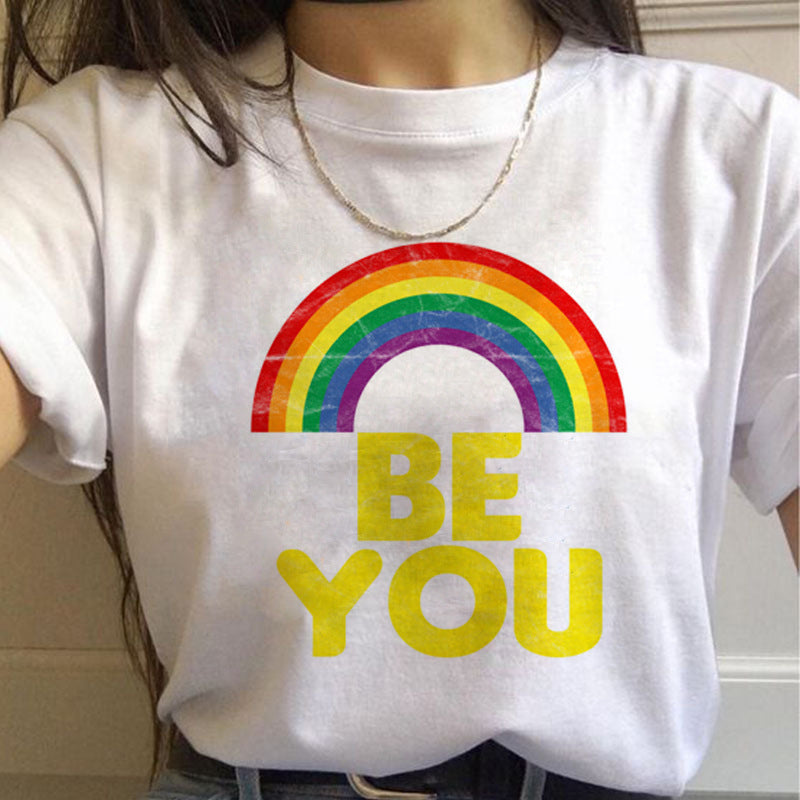 T-Shirts Gay Pride Slogans-Pride Rainbow-Front Design Ladies Styles