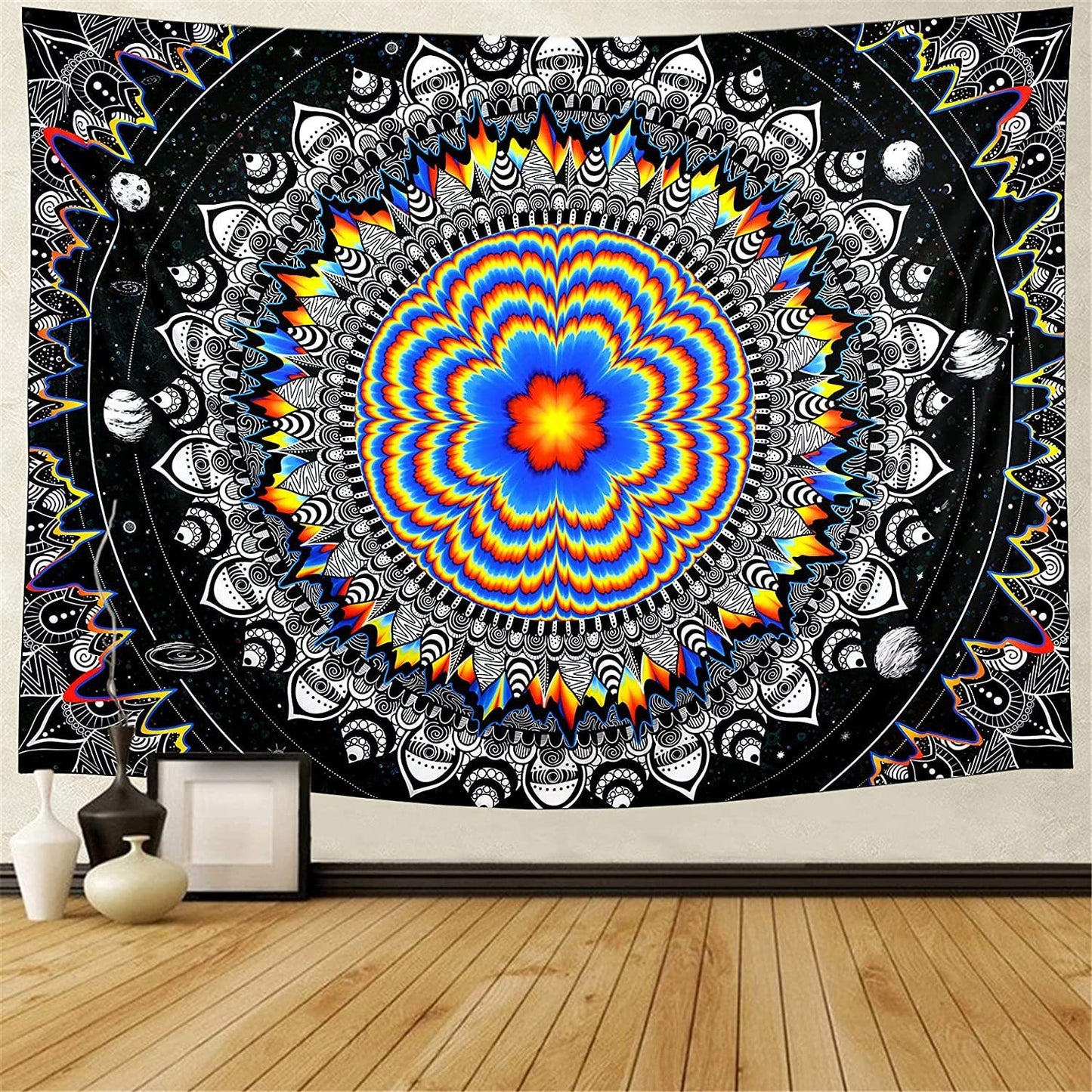 Hippie Boho Psychedelic Tapestry-Retro Mandala Wall Hanging