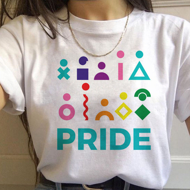 T-Shirts Gay Pride Slogans-Pride Rainbow-Front Design Ladies Styles