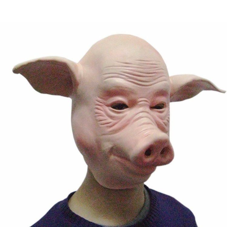 Piggy Face Head Mask-Theatrical-Cosplay-Halloween-Bald Pig Man