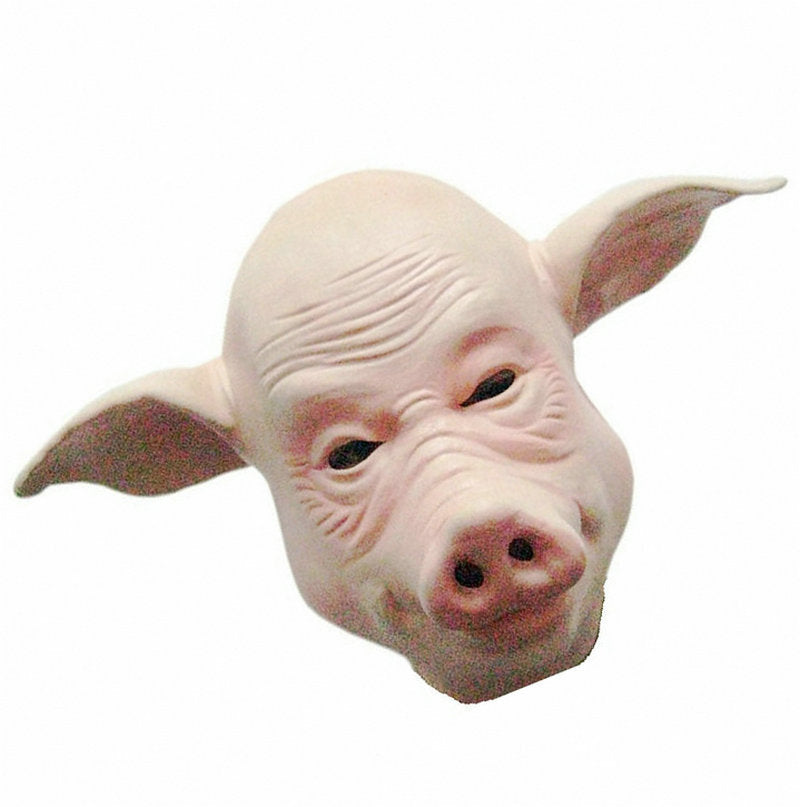 Piggy Face Head Mask-Theatrical-Cosplay-Halloween-Bald Pig Man