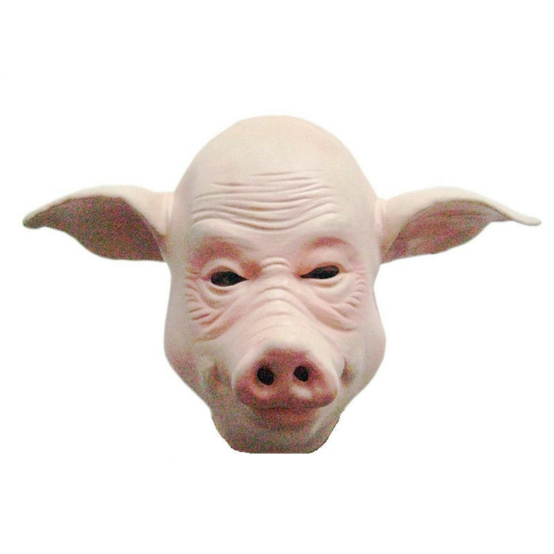 Piggy Face Head Mask-Theatrical-Cosplay-Halloween-Bald Pig Man