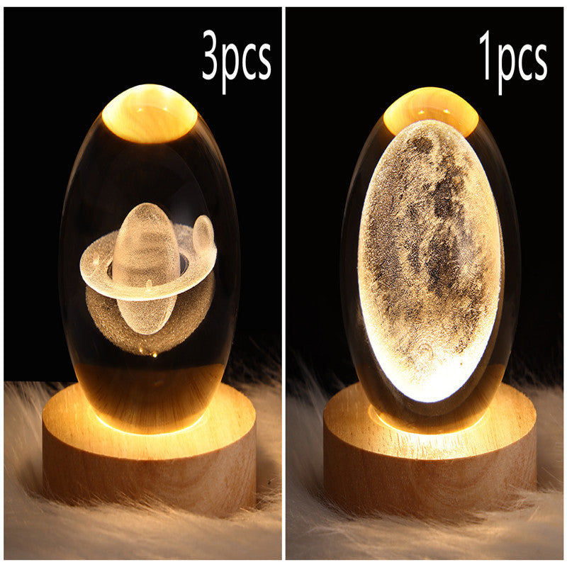 LED Night Light-Galaxy Crystal Ball Table Lamp-3D Decorative Lamp