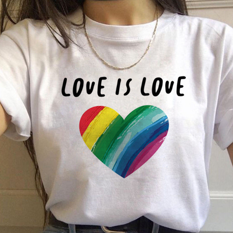 T-Shirts Gay Pride Slogans-Pride Rainbow-Front Design Ladies Styles