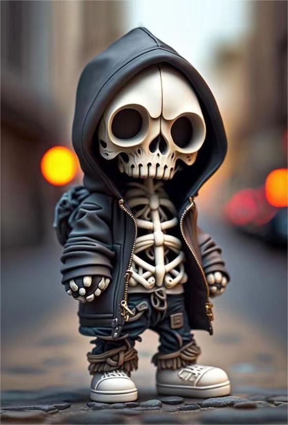 Biker Death Leather Goth Skeleton Figurines-Dark-Goth Decor