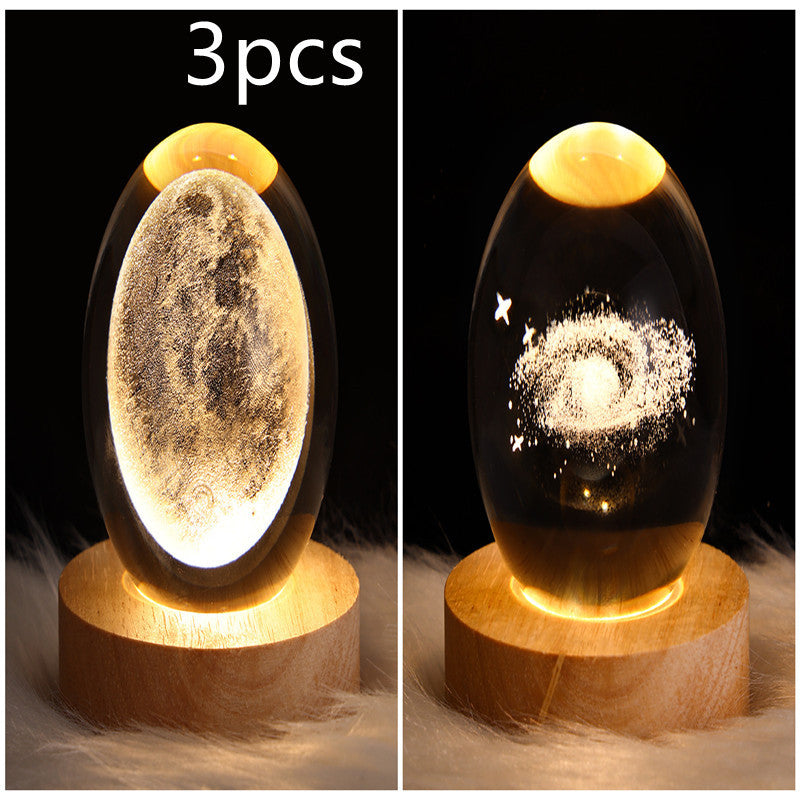 LED Night Light-Galaxy Crystal Ball Table Lamp-3D Decorative Lamp