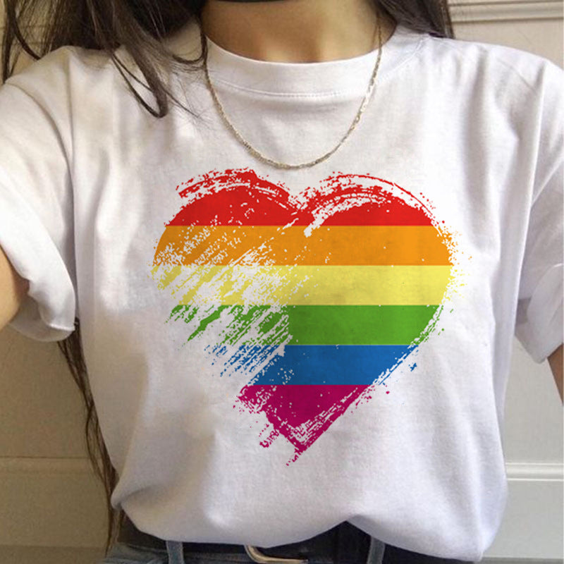 T-Shirts Gay Pride Slogans-Pride Rainbow-Front Design Ladies Styles