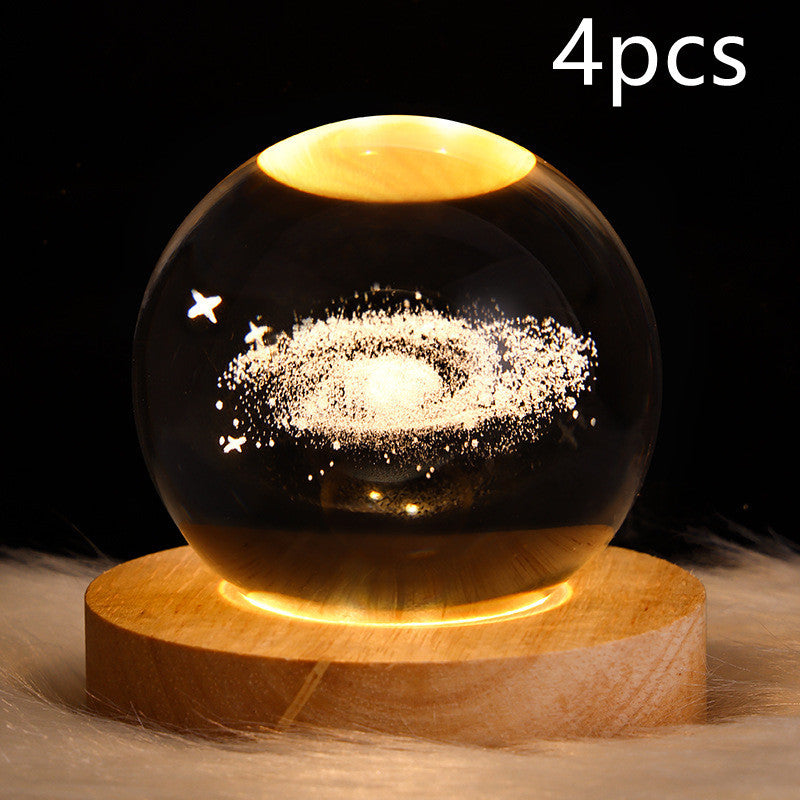 LED Night Light-Galaxy Crystal Ball Table Lamp-3D Decorative Lamp