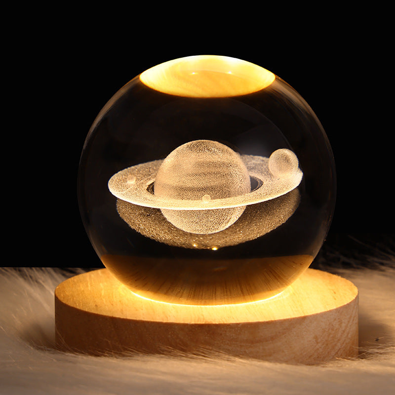 LED Night Light-Galaxy Crystal Ball Table Lamp-3D Decorative Lamp