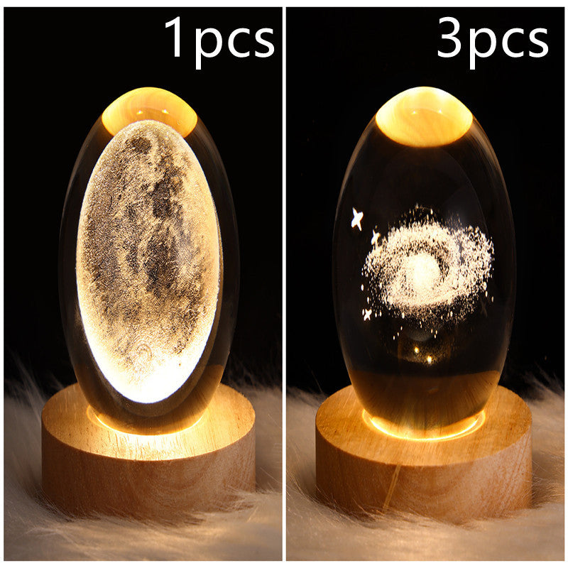 LED Night Light-Galaxy Crystal Ball Table Lamp-3D Decorative Lamp