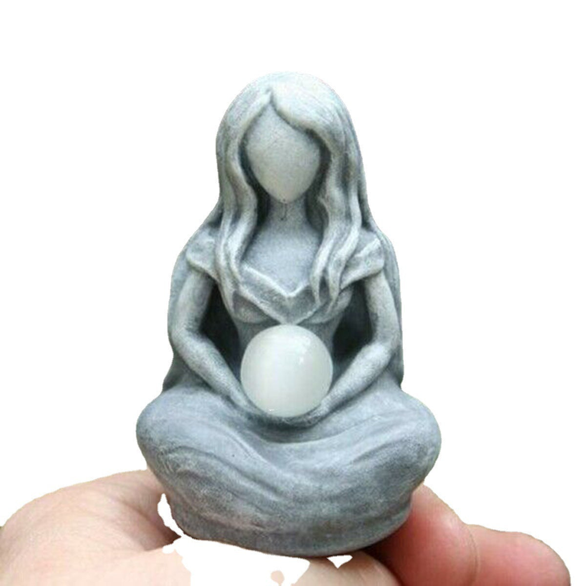 Luna Meditation Statuette-Moon Goddess Statue-Figurine-Decor